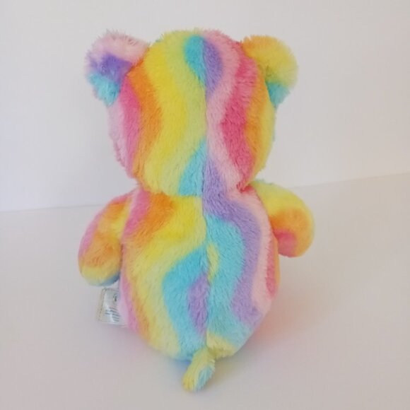 Build A Bear Workshop Bear 17 Plush Stuffed Animal Tie Dye Rainbow Wave Colorful - Picture 4 of 8